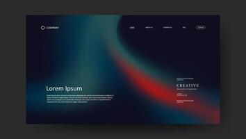 Abstract futuristic landing page design. retro fluid gradient website vector