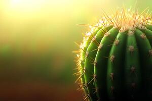 Nature Background, Close Up of a Cactus with Water Droplets on Spines photo