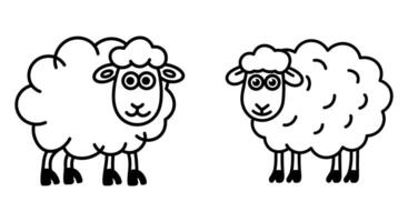 Simple illustration of two sheep vector
