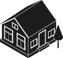 Isometric House Silhouette Illustration for Architecture and Design Projects vector
