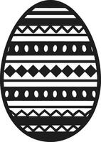 Easter Egg Silhouette - Black Decorative with Geometric Patterns vector