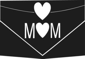 Mother's Day Love Envelope Silhouette - Heartfelt Illustration vector