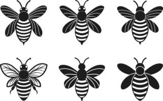 Honeybee Silhouette Collection - Elegant Spring Set vector