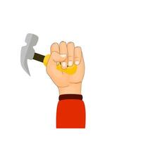 A hand holding a hammer in its fist vector