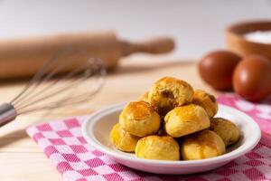 Delicious nastar cookies on a white plate photo