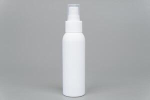 Refreshing Sunscreen Mist Spray Bottle Mockup for Skincare Branding Isolated Background photo