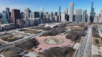 Incredible Chicago Skyline at Chicago Illinois in United States. Downtown City Highrise Building. photo