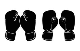 Boxing Gloves Silhouette isolated on white background vector
