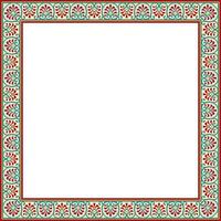 square colored border, frame, Pompeii. Rectangle Neopolitan ornament. Art of Ancient Rome. Template stained glass vector