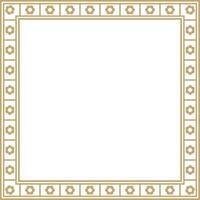 golden square gothic ornament. Medieval European rectangle, border. Classic pattern of the Germans, Angles, Saxons, Frank vector