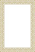 square european gold ornament. Rectangular pattern, circle, ring of the Middle Ages. Revival border. Decor of palaces and churches. vector