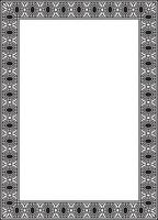 square european black monochrome ornament. Rectangular pattern, circle, ring of the Middle Ages. Revival border. Decor of palaces and churches. vector