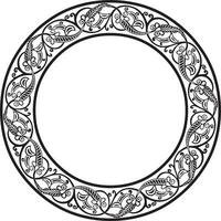 monochrome round oriental ornament. Arabic patterned circle of Iran, Iraq, Turkey, Syria. Persian frame, border. For sandblasting, plotter cutting. vector