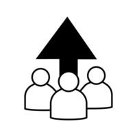 User icon group of people with arrow up symbol for your web site design, logo, app, UI. vector