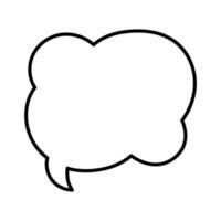 speech bubble message isolated icon illustration designicon line black and white. vector