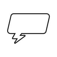 speech bubble icon in white background, half line style, illustration. vector