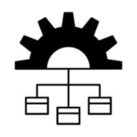 Gear and network icon. Cogwheel symbol. illustration. vector