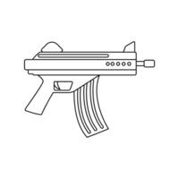 Submachine gun icon. Flat illustration of machine gun icon for web design vector
