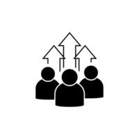 People icon. Group of people with arrows up. Business concept. vector