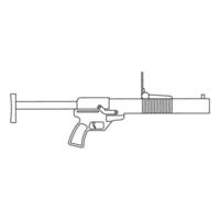 Submachine gun icon. Outline illustration of machine gun icon for web vector