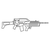 Machine gun icon. Outline illustration of machine gun icon for web. vector