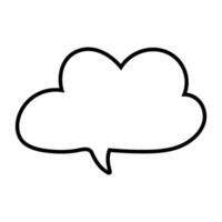 speech bubble illustration icon over white background, line and fill style, sign. vector