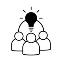 Teamwork icon, illustration, outline symbol, sign, linear symbol. vector