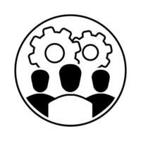 Teamwork concept, Teamwork icon over white background, line style, illustration vector