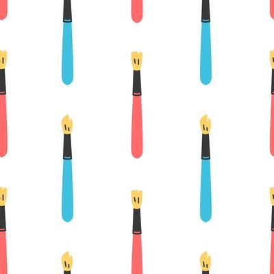 Paintbrush Colorful Seamless Pattern