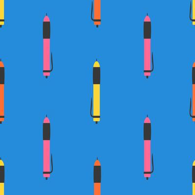 Pen Colorful Seamless Pattern