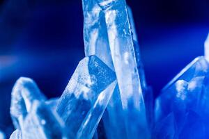 Blue crystal texture and background. Beautiful abstract background. photo