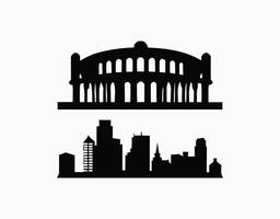 City Architecture Silhouette Isolated Template vector
