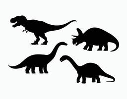 Ancient Dinosaur Silhouette Collection Template Illustration vector