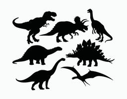 Dinosaur Silhouette Collection Template vector