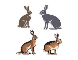 Abstract Hare Silhouette Template vector