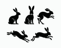 Hare Silhouette Template vector