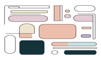 A set of geometric shapes in different colors vector