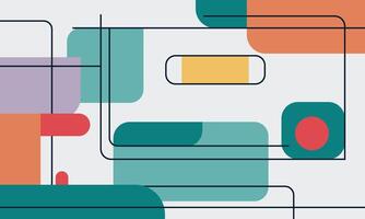 Harmonious Abstract Shapes on a Flat Canvas vector