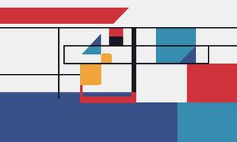 An abstract painting with a red, blue and white background vector
