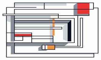 Flat Color Blocks with Bold Geometric Patterns vector