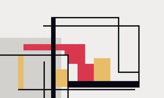 Abstract geometric design with red, yellow and black squares vector