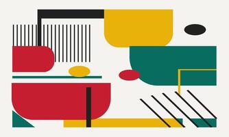Abstract geometric pattern with red, yellow, green and black shapes vector