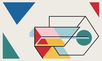 A colorful geometric design with a bird and a bird vector