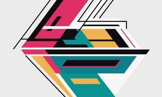 A colorful abstract design with a geometric shape vector