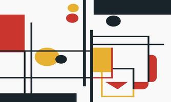 An abstract painting with red, yellow and black shapes vector