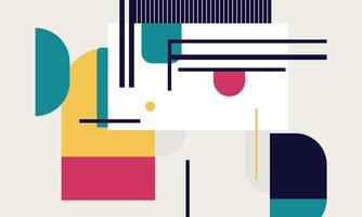 Abstract geometric shapes with lines and shapes vector