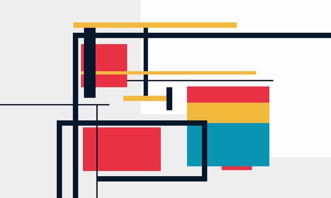 Abstract geometric shapes on a white background