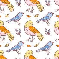 Charming birds adorn this seamless pattern in a playful sketch, bringing a whimsical touch to any design. Their delightful presence adds warmth and cheer, perfect for nature-inspired projects. vector