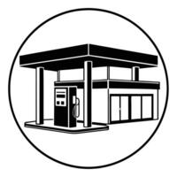 Fueling Station Simple Icon in Silhouette vector