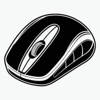Minimalist Black Computer Mouse Silhouette vector